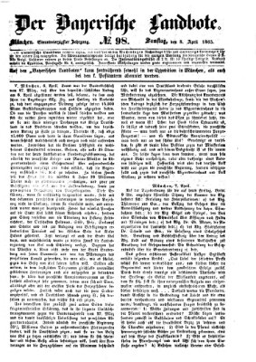 Der Bayerische Landbote Samstag 8. April 1865