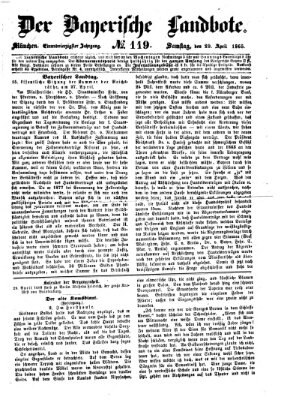 Der Bayerische Landbote Samstag 29. April 1865