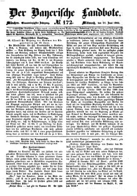 Der Bayerische Landbote Mittwoch 21. Juni 1865