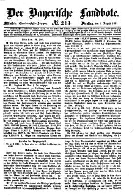 Der Bayerische Landbote Dienstag 1. August 1865