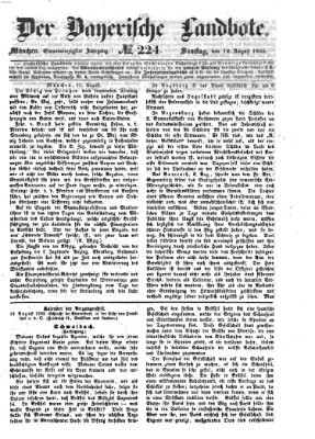 Der Bayerische Landbote Samstag 12. August 1865