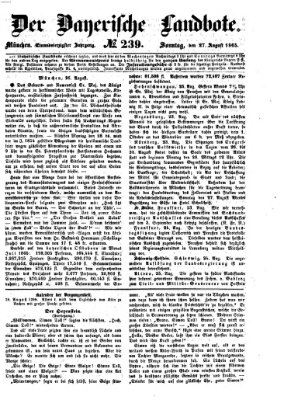Der Bayerische Landbote Sonntag 27. August 1865