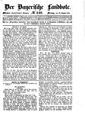 Der Bayerische Landbote Montag 28. August 1865