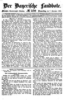 Der Bayerische Landbote Donnerstag 7. September 1865