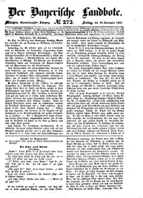 Der Bayerische Landbote Freitag 29. September 1865