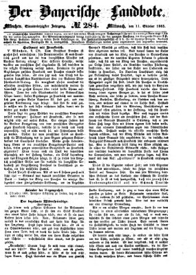 Der Bayerische Landbote Mittwoch 11. Oktober 1865