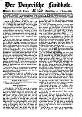 Der Bayerische Landbote Donnerstag 16. November 1865