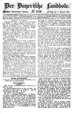 Der Bayerische Landbote Freitag 15. Dezember 1865