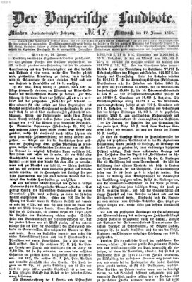 Der Bayerische Landbote Mittwoch 17. Januar 1866