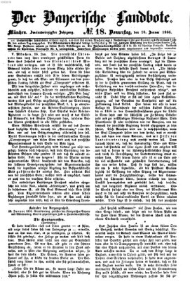 Der Bayerische Landbote Donnerstag 18. Januar 1866