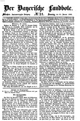 Der Bayerische Landbote Sonntag 21. Januar 1866