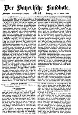 Der Bayerische Landbote Samstag 10. Februar 1866