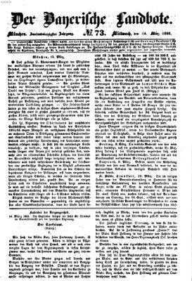 Der Bayerische Landbote Mittwoch 14. März 1866