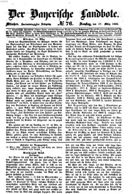 Der Bayerische Landbote Samstag 17. März 1866
