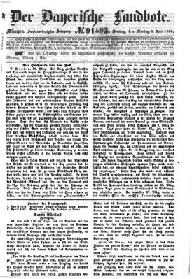 Der Bayerische Landbote Montag 2. April 1866
