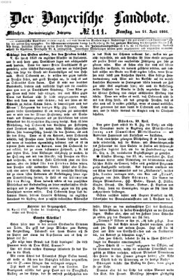 Der Bayerische Landbote Samstag 21. April 1866