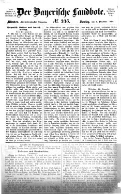 Der Bayerische Landbote Samstag 1. Dezember 1866