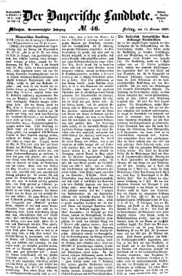 Der Bayerische Landbote Freitag 15. Februar 1867