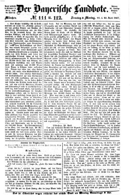 Der Bayerische Landbote Montag 22. April 1867