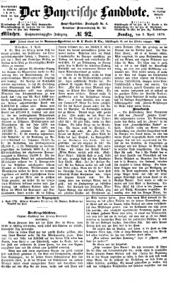 Der Bayerische Landbote Samstag 2. April 1870