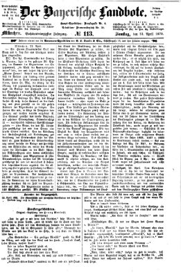 Der Bayerische Landbote Samstag 23. April 1870