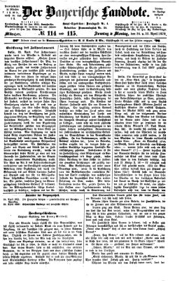 Der Bayerische Landbote Montag 25. April 1870