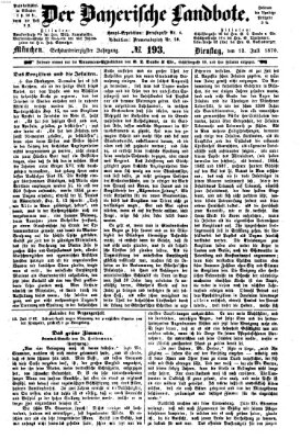 Der Bayerische Landbote Dienstag 12. Juli 1870