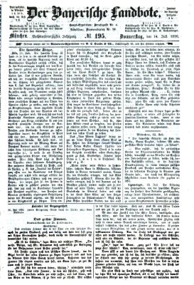 Der Bayerische Landbote Donnerstag 14. Juli 1870