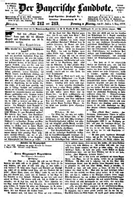 Der Bayerische Landbote Sonntag 31. Juli 1870