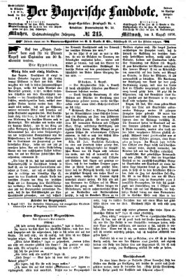 Der Bayerische Landbote Mittwoch 3. August 1870