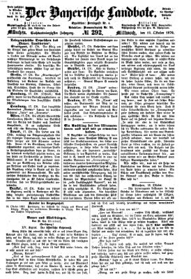 Der Bayerische Landbote Mittwoch 19. Oktober 1870