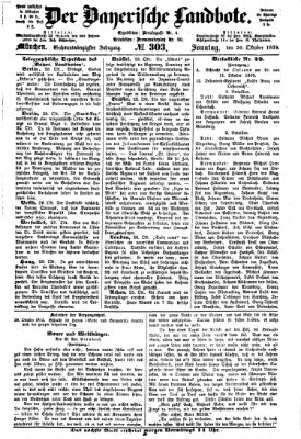 Der Bayerische Landbote Sonntag 30. Oktober 1870