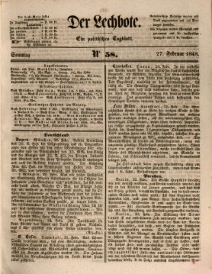 Der Lechbote Sonntag 27. Februar 1848