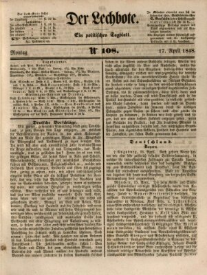 Der Lechbote Montag 17. April 1848