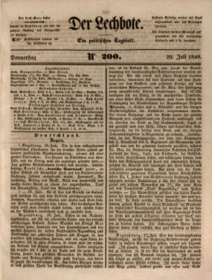 Der Lechbote Donnerstag 20. Juli 1848