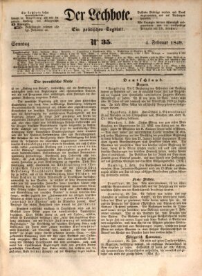 Der Lechbote Sonntag 4. Februar 1849