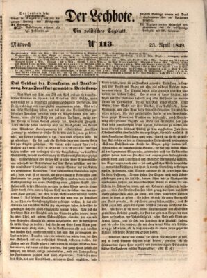 Der Lechbote Mittwoch 25. April 1849