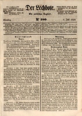Der Lechbote Dienstag 3. Juli 1849