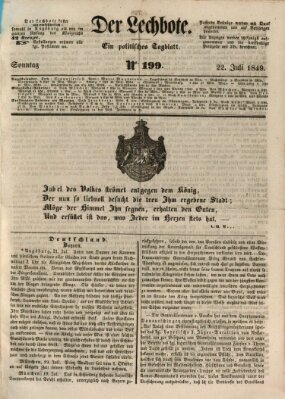 Der Lechbote Sonntag 22. Juli 1849