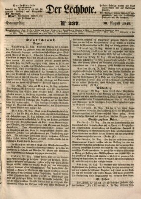 Der Lechbote Donnerstag 30. August 1849