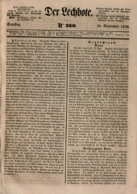 Der Lechbote Samstag 22. September 1849