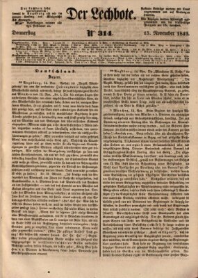 Der Lechbote Donnerstag 15. November 1849