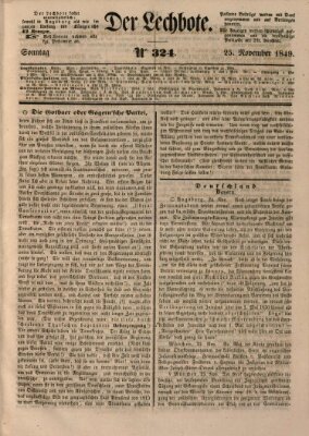 Der Lechbote Sonntag 25. November 1849