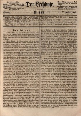 Der Lechbote Montag 24. Dezember 1849