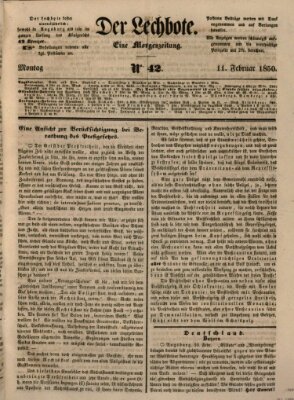 Der Lechbote Montag 11. Februar 1850