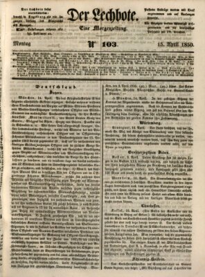 Der Lechbote Montag 15. April 1850