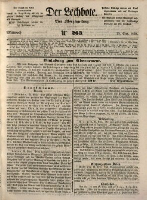 Der Lechbote Mittwoch 25. September 1850