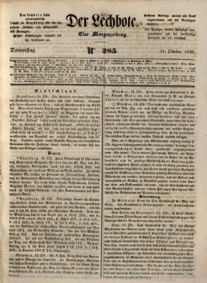 Der Lechbote Donnerstag 17. Oktober 1850