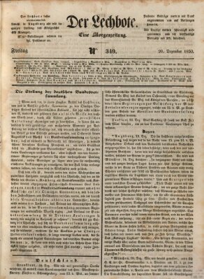 Der Lechbote Freitag 20. Dezember 1850