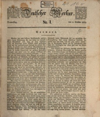 Deutscher Merkur Donnerstag 1. Oktober 1829